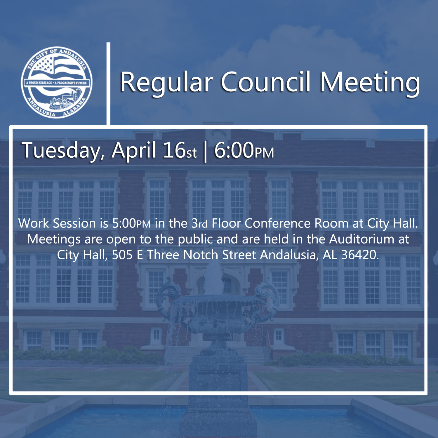 Website Regular Council Meeting April 16