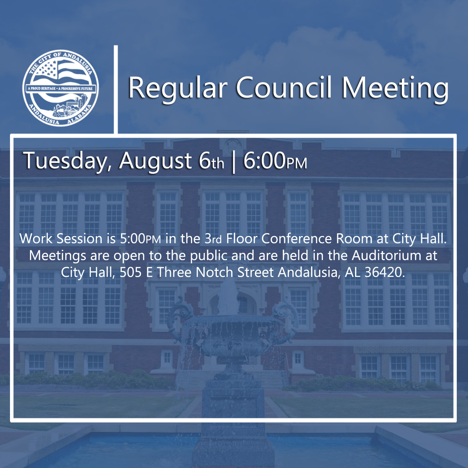 Website Regular Council Meeting August 6