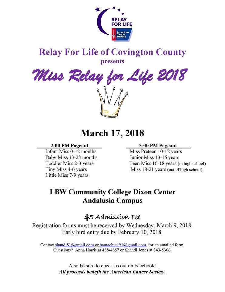 Miss Covington County Relay for Life